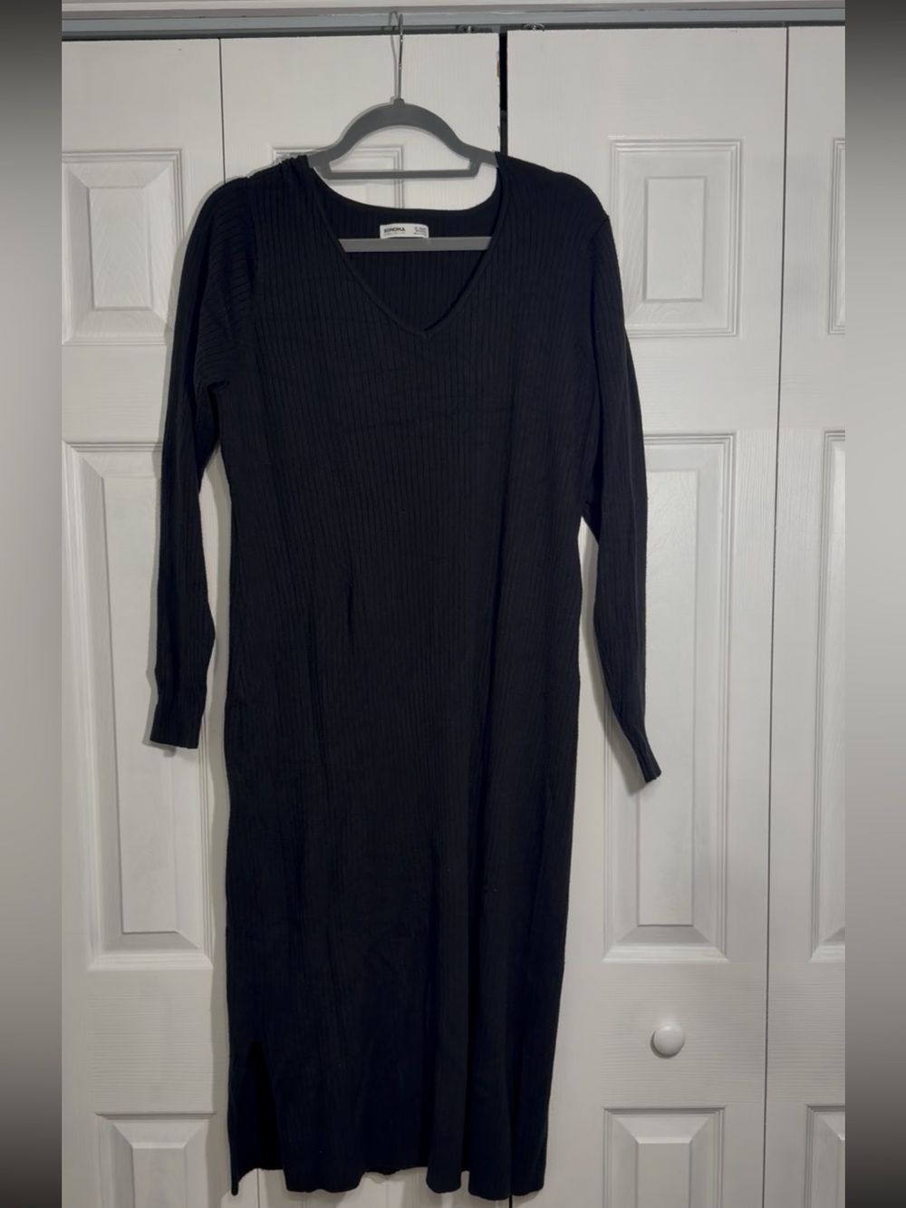 Sonoma Ribbed Maxi Dress XL Maternity Black